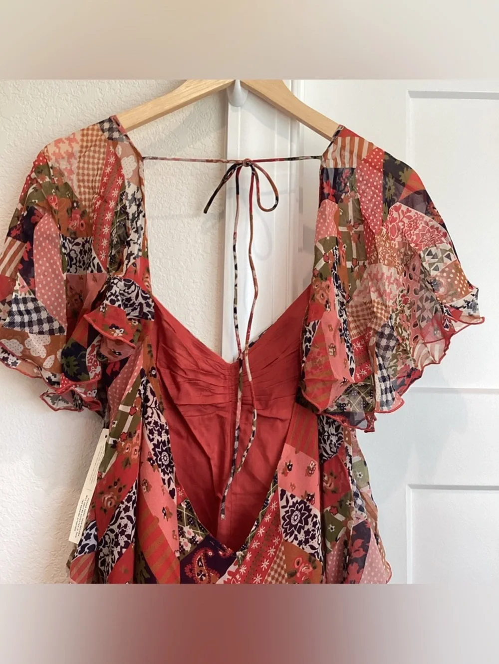 Love The Label Belinda Asymmetrical Ruffle Dress Anthropologie Boho NEW Medium